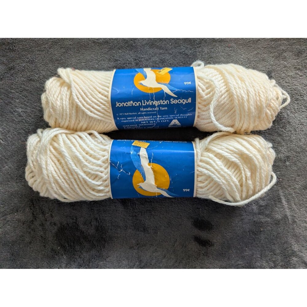 Jonathan Livingston Seagull Handicraft Acrylic Yarn Lot of 2 Skeins - 805 White